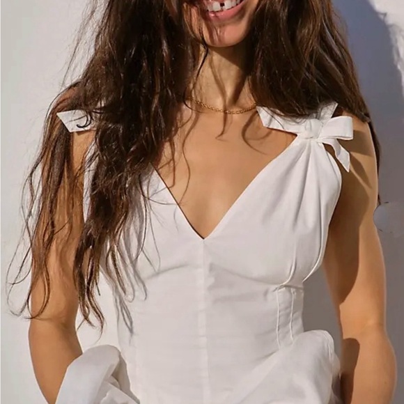 Free People NWOT | Lennon Mini Dress in Ivory | Size Large - Picture 11 of 13